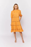 Marcella Dress In Papaya Linen