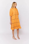 Marcella Dress In Papaya Linen