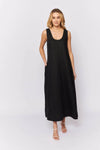 Nova Dress In Black Linen