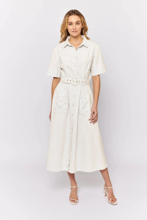 Rizzo Dress In White Denim