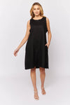 Twiggy Dress In Black Linen