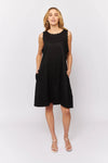 Twiggy Dress In Black Linen