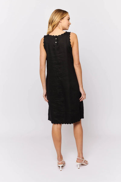 Twiggy Dress In Black Linen