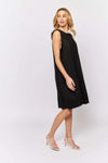 Twiggy Dress In Black Linen