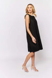 Twiggy Dress In Black Linen