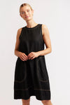 Vespa Linen Dress In Black