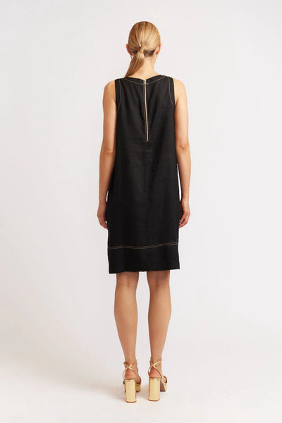 Vespa Linen Dress In Black