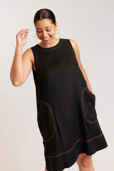 Vespa Linen Dress In Black