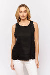 Twiggy Top In Black Linen