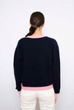 Apres Cardigan- Navy/Pink