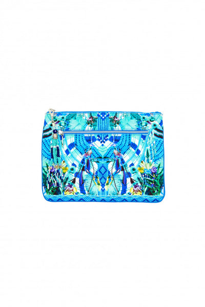 Small Canvas Clutch- Amazon Azure