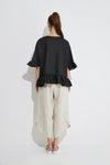 Frill Hem Top- Black