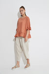 Frill Hem Top- Terracotta