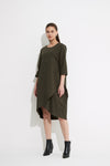 Wrap Front Dress- Dark Green