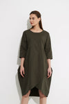 Wrap Front Dress- Dark Green