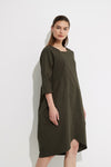 Wrap Front Dress- Dark Green