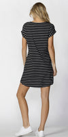 Ava Dress- Black/White Stripe