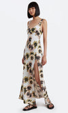 Bloom Linen Maxi Dress- Ivory Print