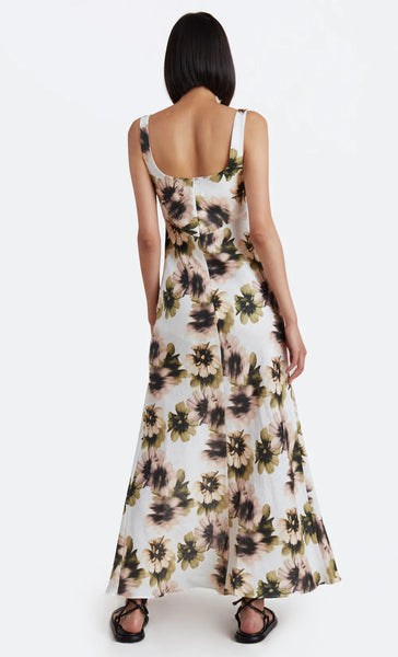 Bloom Linen Maxi Dress- Ivory Print