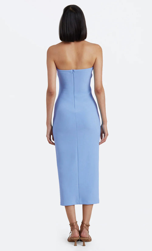 Karina Strapless Midi Dress- Powder Blue