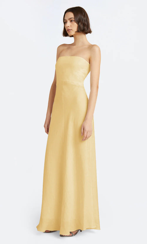 Cynthia Strapless Maxi Dress- Straw