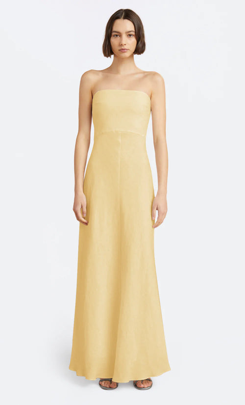 Cynthia Strapless Maxi Dress- Straw