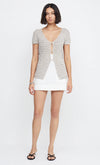Tilda Short Sleeve Knit Top- Taupe