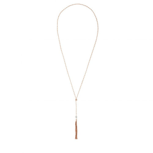 Before The Sunset Pearl Lariat- Rose Gold