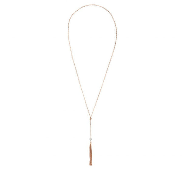 Before The Sunset Pearl Lariat- Rose Gold