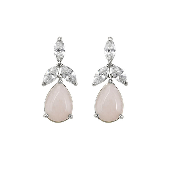 Orchids Silk Earrings- Rose Quartz