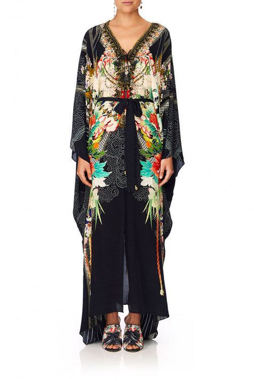 Split Hem Lace Up Kaftan- Queen Of Kings