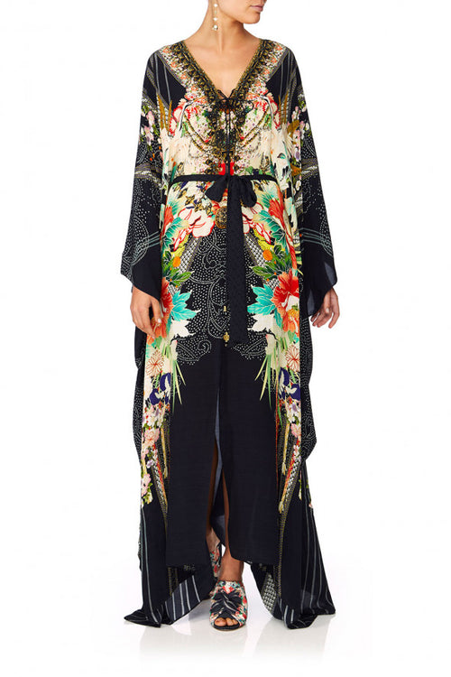 Split Hem Lace Up Kaftan- Queen Of Kings