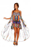 Mini Dress W/ Long Overlay- Woven Wonderland