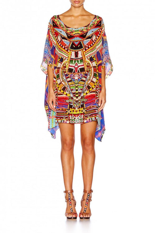 Short Round Neck Kaftan- Rainbow Warrior