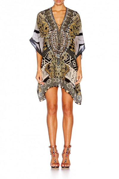 Short Lace Up Kaftan- Weave of the Wild