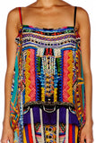 Mini Dress W/ Long Overlay- Woven Wonderland