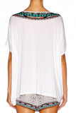 Wide Round Neck T-shirt- White