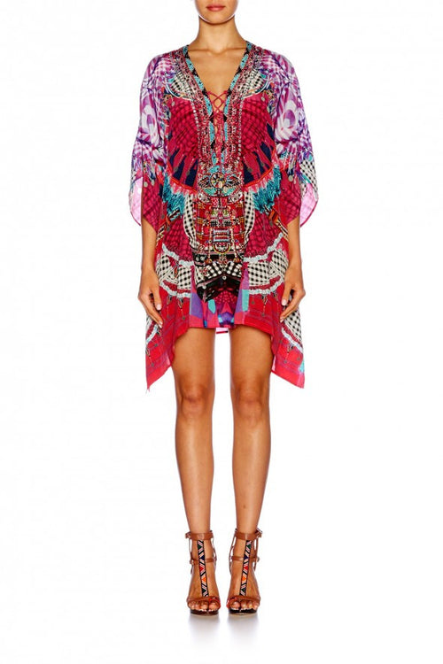 Short Lace Up Kaftan- Desert Discotheque