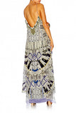 Multi Layer V Neck Long Dress- Singing Wells