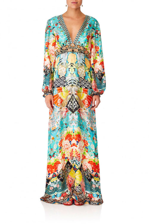 Printed Lantern Sleeve Dress- Galaxy Girl