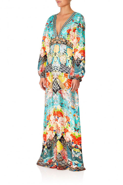 Printed Lantern Sleeve Dress- Galaxy Girl