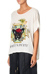 Loose Fit Round Neck Tee- Joie De Vivre