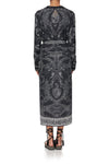 Mid Length Shirt Dress- Midnight Pearl