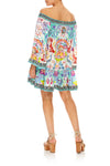 Off Shoulder Frill Hem Dress- Dragon Divinity