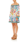 Off Shoulder Frill Hem Dress- Dragon Divinity