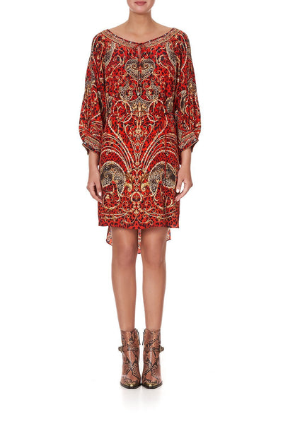 Raglan Sleeve Tie Front Dress- Slave To The Rhythm