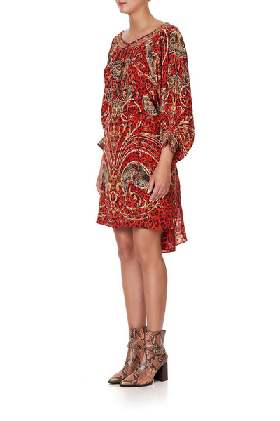 Raglan Sleeve Tie Front Dress- Slave To The Rhythm