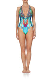 Ring Detail Plunge V Neck One Piece- Reef Warrior