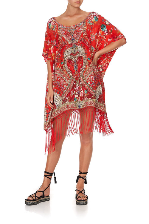 Short Round Neck Kaftan- Cameos Can Can