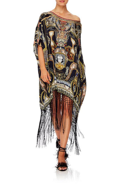 Short Round Neck Kaftan- Midnight Meeting